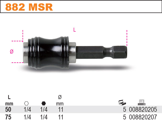 DRŽÁK BITŮ RYCHLOUPÍNACÍ -MODEL 882MSR 50MM 1/4
