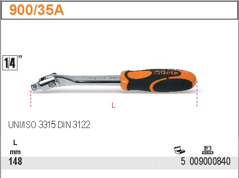 DRŽÁK NA HLAVICE S KLOUBEM DO HLAVIC-MODEL 900/35A 1/4''