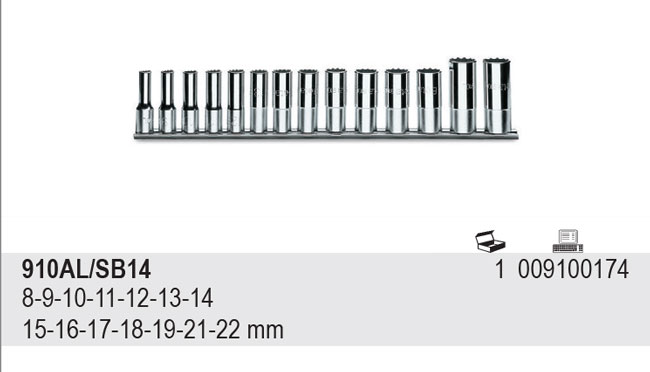 SADA HLAVIC DLOUHÝCH ŠESTIHRAN-MODEL 910AL/SB14 8-22MM 14KS.