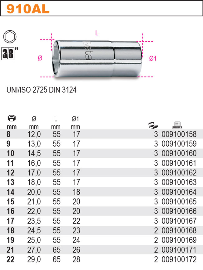 HLAVICE DLOUHÁ-MODEL 910AL 11MM
