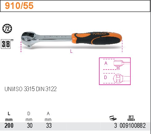 RÁČNA S MECHANICKOU ZÁPADKOU-MODEL 910/55 3/8''