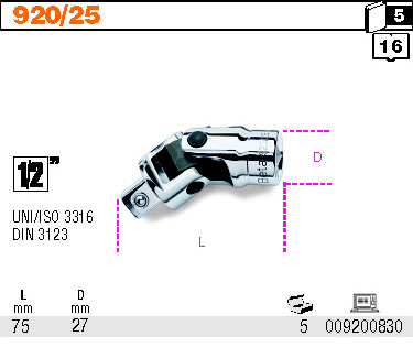 KLOUB-MODEL 920 1/2'' 75MM''
