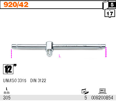 TRHÁK 1/2'' S POSUVNÝM ZABÍRÁKEM-MODEL 920/42''
