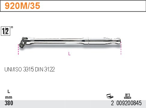 TRHÁK 1/2'' S KLOUBEM-MODEL 920M/35 380MM''
