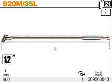 TRHÁK 1/2'' S KLOUBEM DLOUHÉ-MODEL 920M/35L''