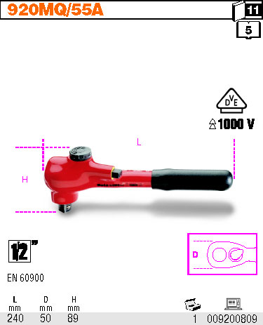 VRATIDLO S MECHANICKOU ZAPADKOU IZOLACE 100-MODEL 920MQ 1000V