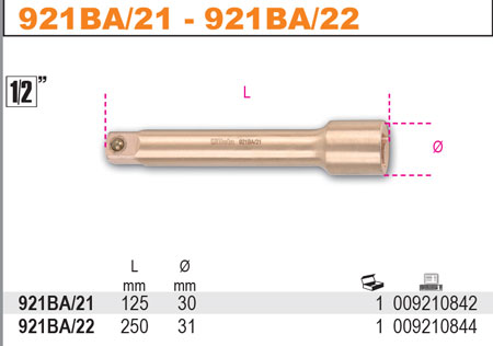 PRODLOUŽENÍ 1/2'' NEJISKŘÍCÍ-MODEL 921BA/22''
