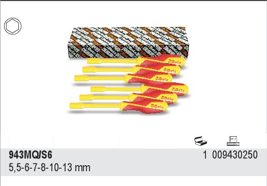 SADA NÁSTRČKOVÝCH KLÍČŮ S RUKOJETÍ-MODEL 943MQ/S6 6KS 1000V
