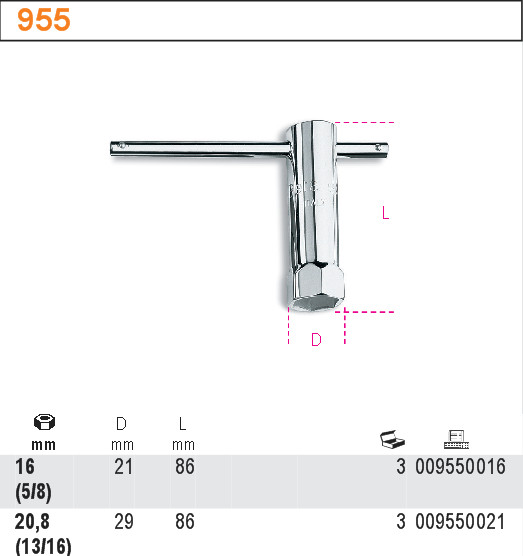 TRUBKOVÝ KLÍČ NA SVÍČKY-MODEL 955.16MM