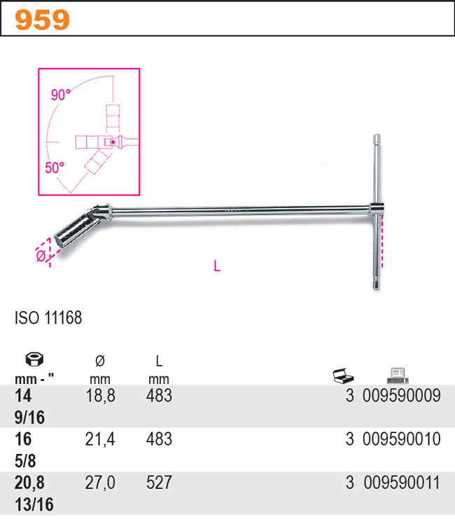 KLÍČ NA SVÍČKY KLOUB-MODEL 959 14MM-9/16''