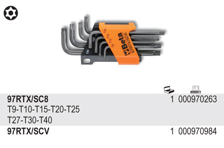 SADA ZÁSTRČNÝCH KLÍČŮ PROFIL TAMPER RESISTANT TORX-MODEL 97RTX/SC8 8 KS