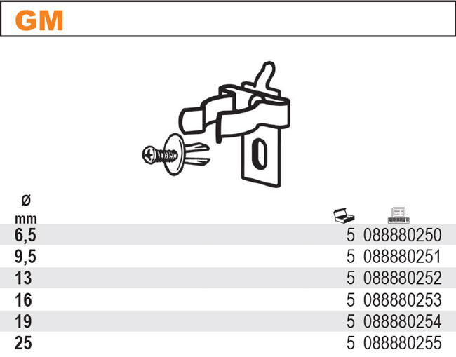 ÚCHYT GM 25M S UPÍNACÍM ŠROUBEM VE1-MODEL 8888GM VE1
