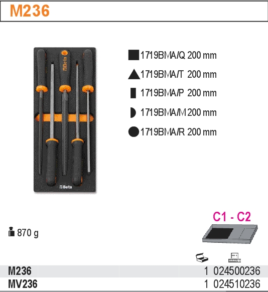 SADA PILNÍKŮ-MODEL 2450/M236 5KS V PODESTĚ Z MĚKKÉ PĚNY