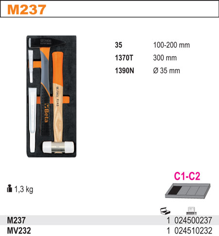 SADA NÁŘADÍ-MODEL 2450/M237 3KS V PODESTĚ Z MĚKKÉ PĚNY