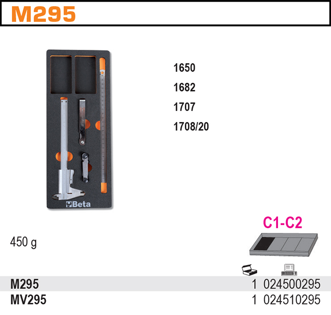 2450 M295-4 NÁŘADÍ V MĚKKÉ PLASTOVÉ VLOŽCE