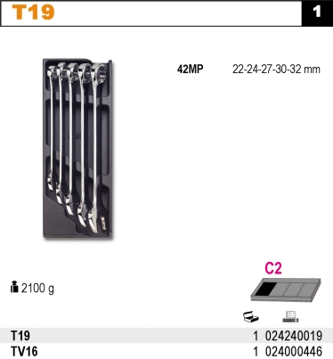 SADA KLÍČŮ-MODEL 2424/T19 5KS  V PODESTĚ Z PVC.