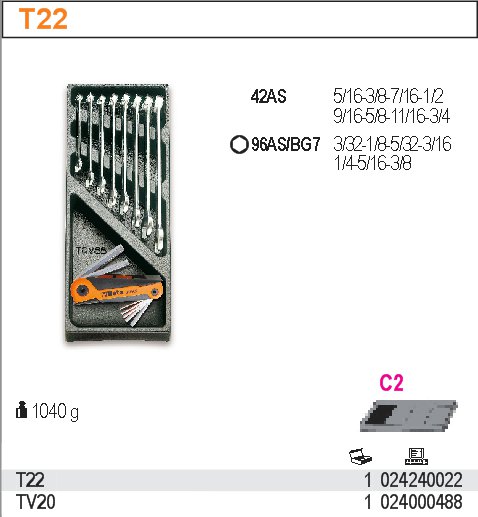 SADA NÁŘADÍ 15KS V PODESTĚ Z PVC-MODEL 2424/T22 15KS V PODESTĚ Z PVC