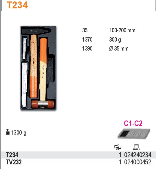 SADA NÁŘADÍ-MODEL 2424/T234 4KS  V PODESTĚ Z PVC.
