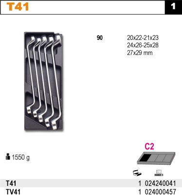 SADA KLÍČŮ-MODEL 2424/T41 5KS V PODESTĚ Z PVC.
