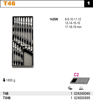 SADA KLÍČŮ-MODEL 2424/T46 12KS V PODESTĚ Z PVC.