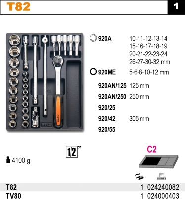 SADA NÁŘADÍ-MODEL 2424/T82 29KS V PODESTĚ Z PVC