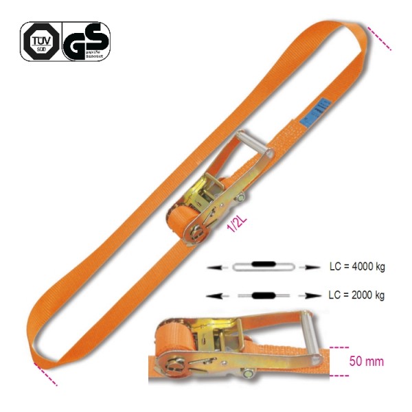PÁS UPÍNACÍ S NAPÍNAČEM ZÁPADKOVÝM-MODEL 8187 8M/50MM EN 12195-2