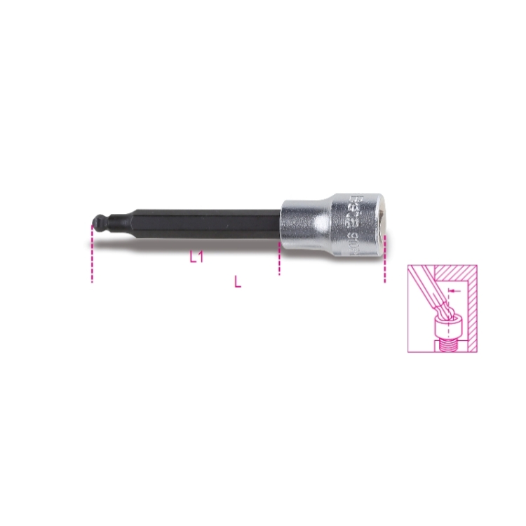 HLAVICE 3/8'' PROFIL DLOUHÝ ŠESTIHRAN S KULIČKOU, 910BP 10MM