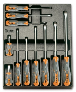 SADA ŠROUBOVÁKŮ-MODEL 2424/T160 12KS V PODESTĚ Z PVC