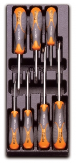 SADA ŠROUBOVÁKŮ-MODEL 2424/T180 7KS  V PODESTĚ Z PVC.