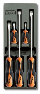 SADA ŠROUBOVÁKŮ-MODEL 2424/T201  5KS  V PODESTĚ Z PVC.